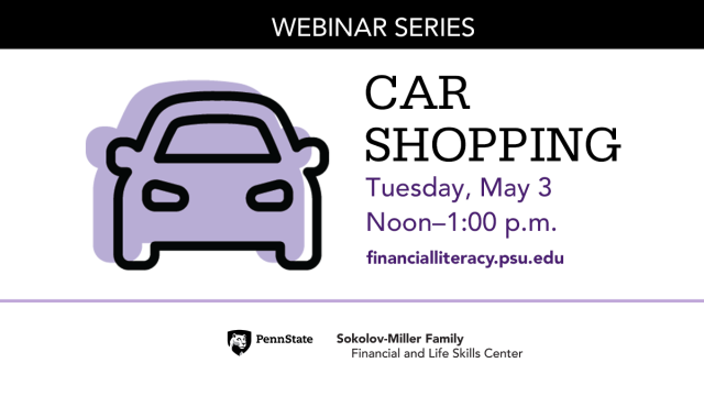 Financial literacy webinar on car shopping scheduled for May 3