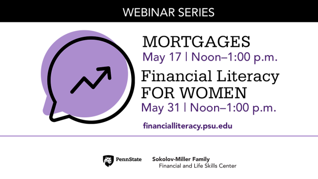 Financial literacy webinars scheduled for May 17 and 31 