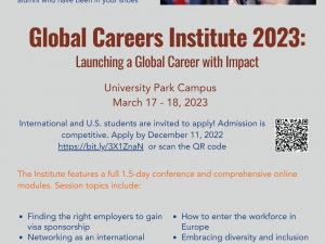 Deadline for application to Global Careers Institute is Dec. 11 Deadline for application to Global Careers Institute is Dec. 11