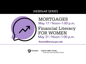 Financial literacy webinars scheduled for May 17 and 31 